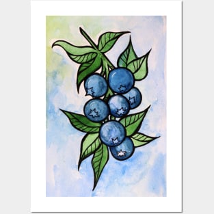 Blueberries Posters and Art